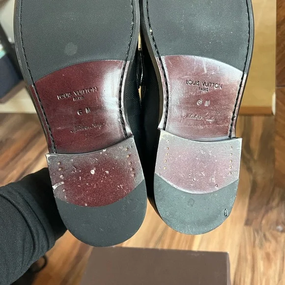Louis Vuitton Black Checkered Loafers